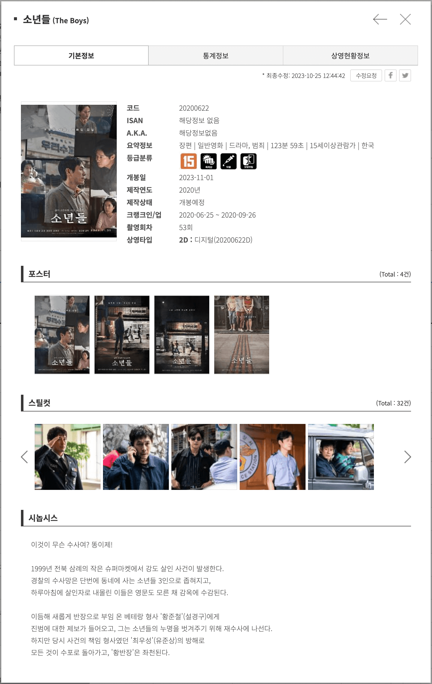 소년들 기본 정보
